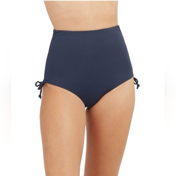 SPANX Side Ruched High Waisted Swim Brief Adjustable side - Picture 2 of 8